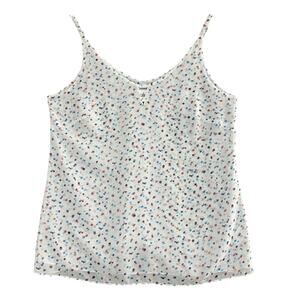 CABI White Multicolor Polka Dot Tank Top Size M